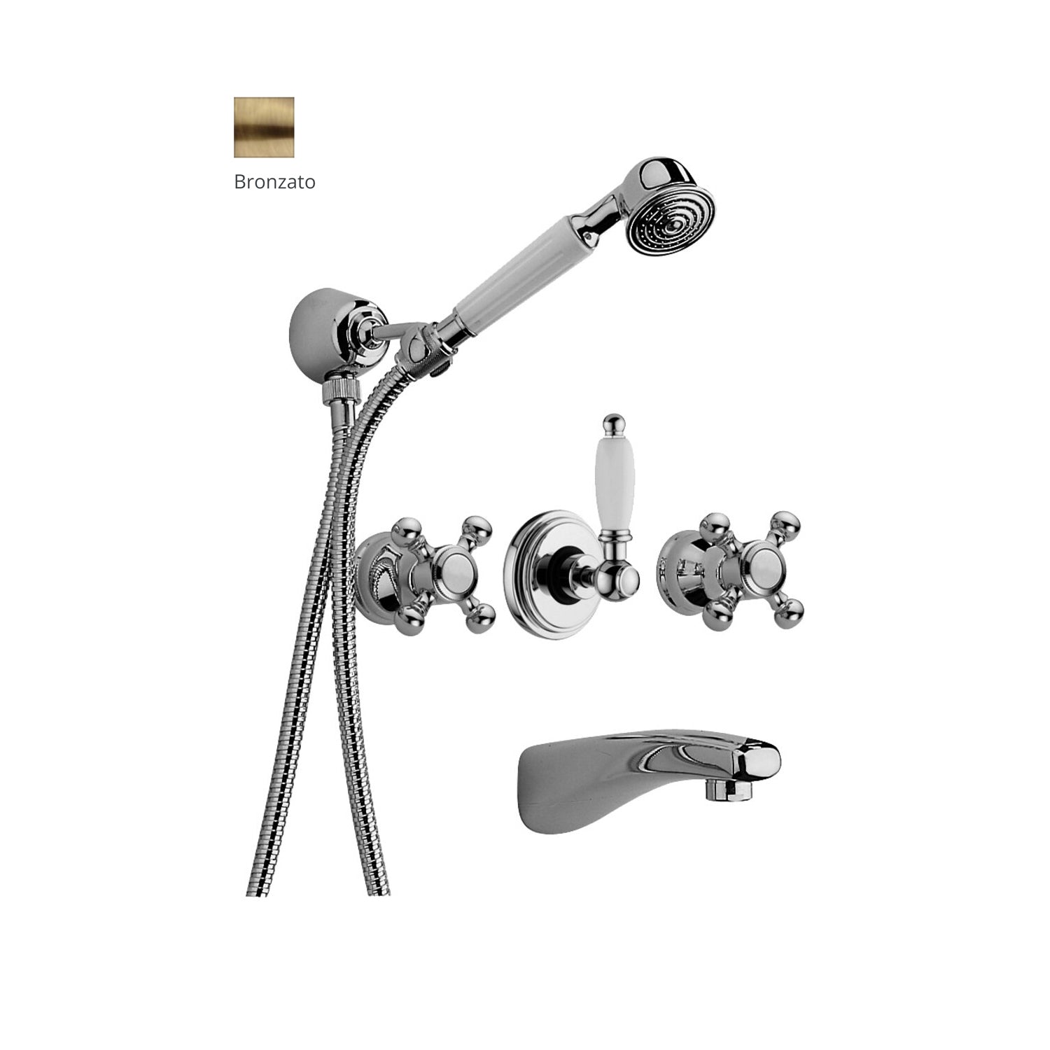 Gruppo vasca/doccia incasso Paffoni serie Viola - Bronzato by CeramicStore | Lo specialista del tuo bagno