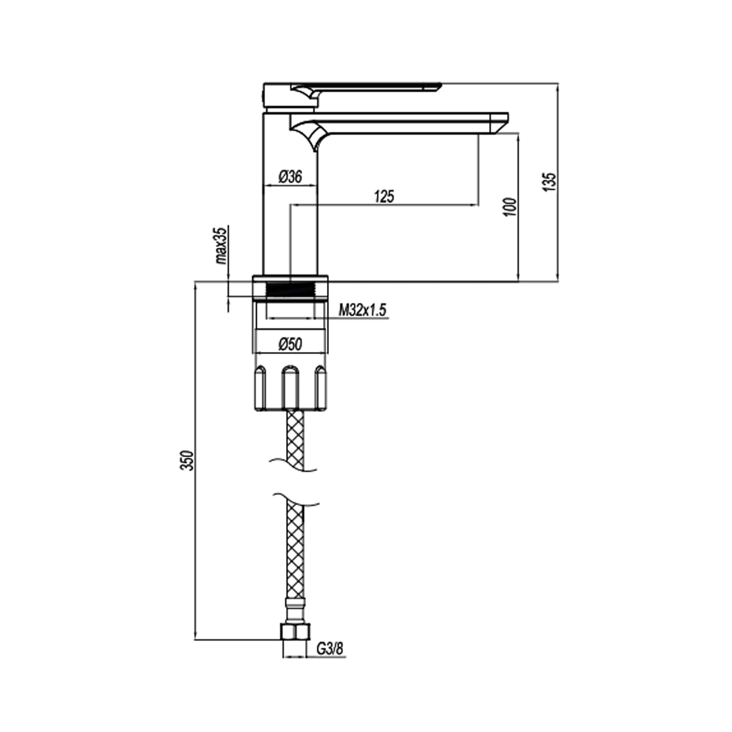  Miscelatore monocomando lavabo RubiFlux serie Azzurro - Satinato by CeramicStore | Lo specialista del tuo bagno