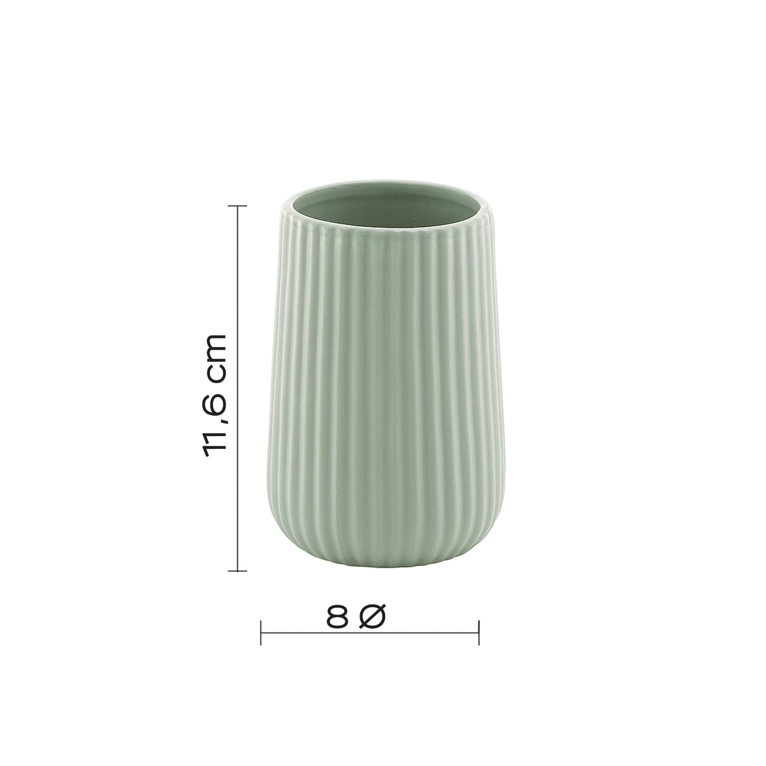  Portaspazzolini da appoggio in ceramica Gedy modello Marika - Verde Salvia