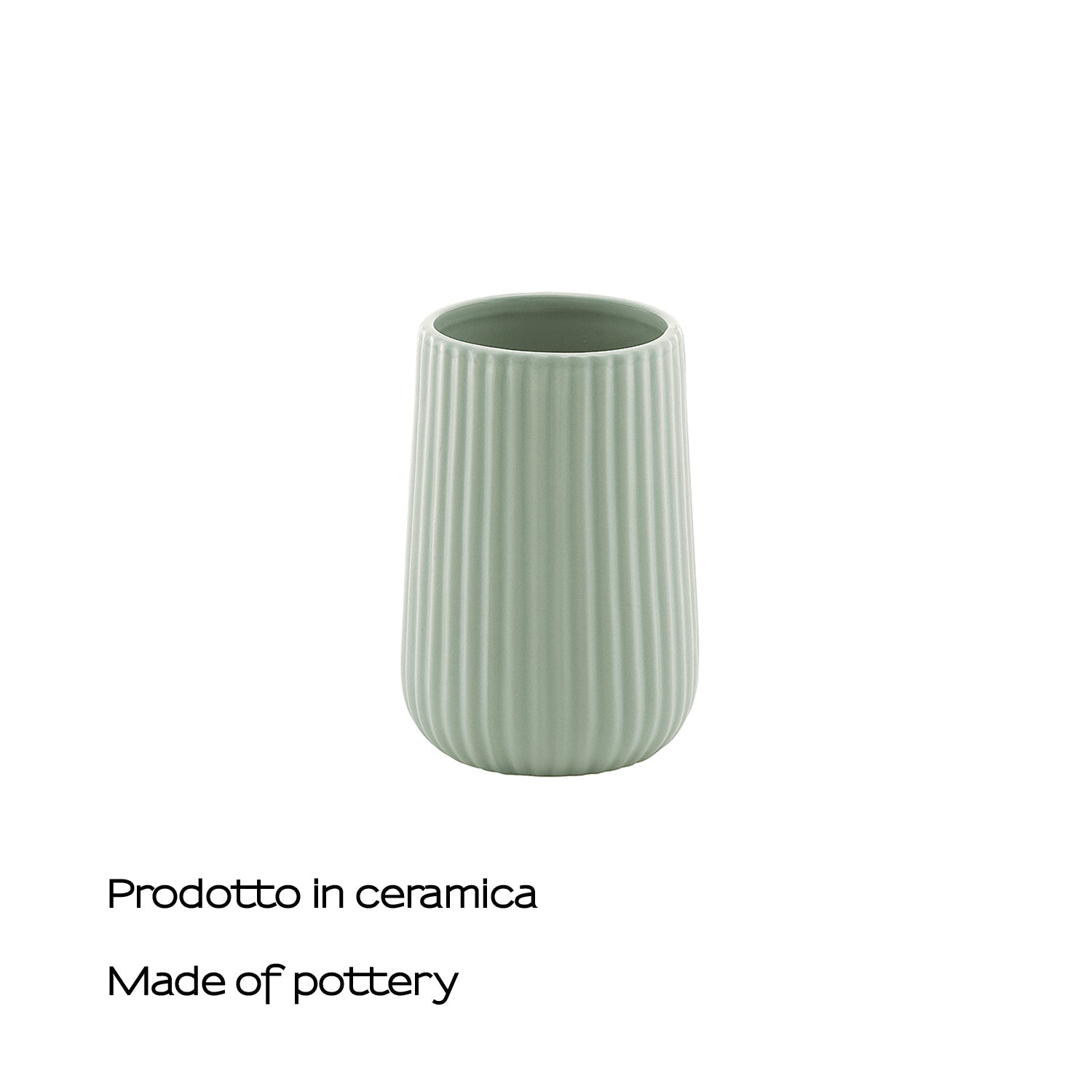 Portaspazzolini da appoggio in ceramica Gedy modello Marika - Verde Salvia