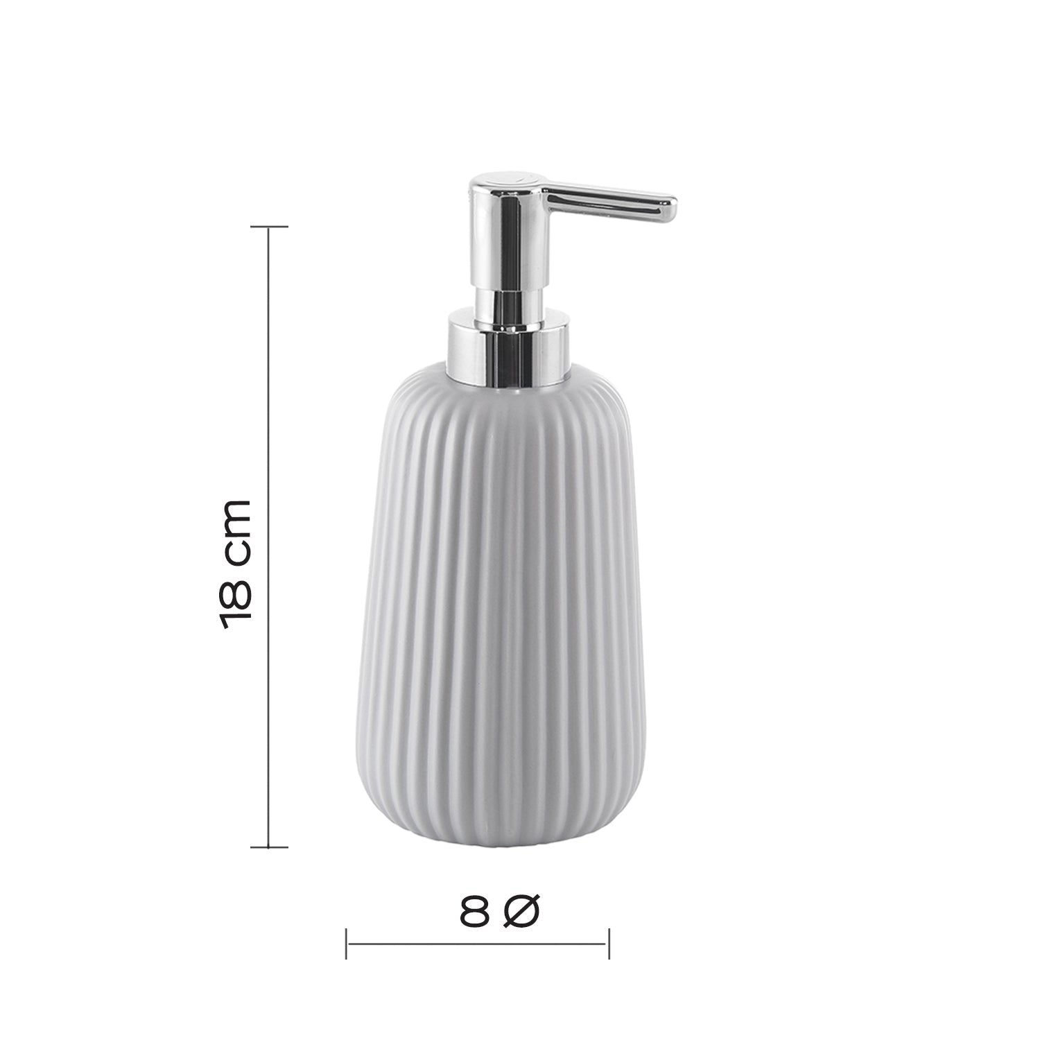  Dispenser sapone da appoggio in ceramica con erogatore in plastica cromata Gedy modello Marika - Grigio