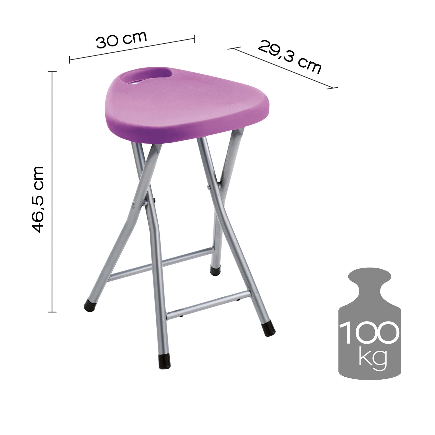  Sgabello Gedy richiudibile in resine termoplastiche e metallo - Lilla