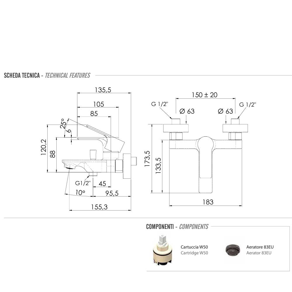  Miscelatore Monocomando vasca senza set doccia cromato collezione Energy di Remer Rubinetterie by CeramicStore | Lo specialista del tuo bagno