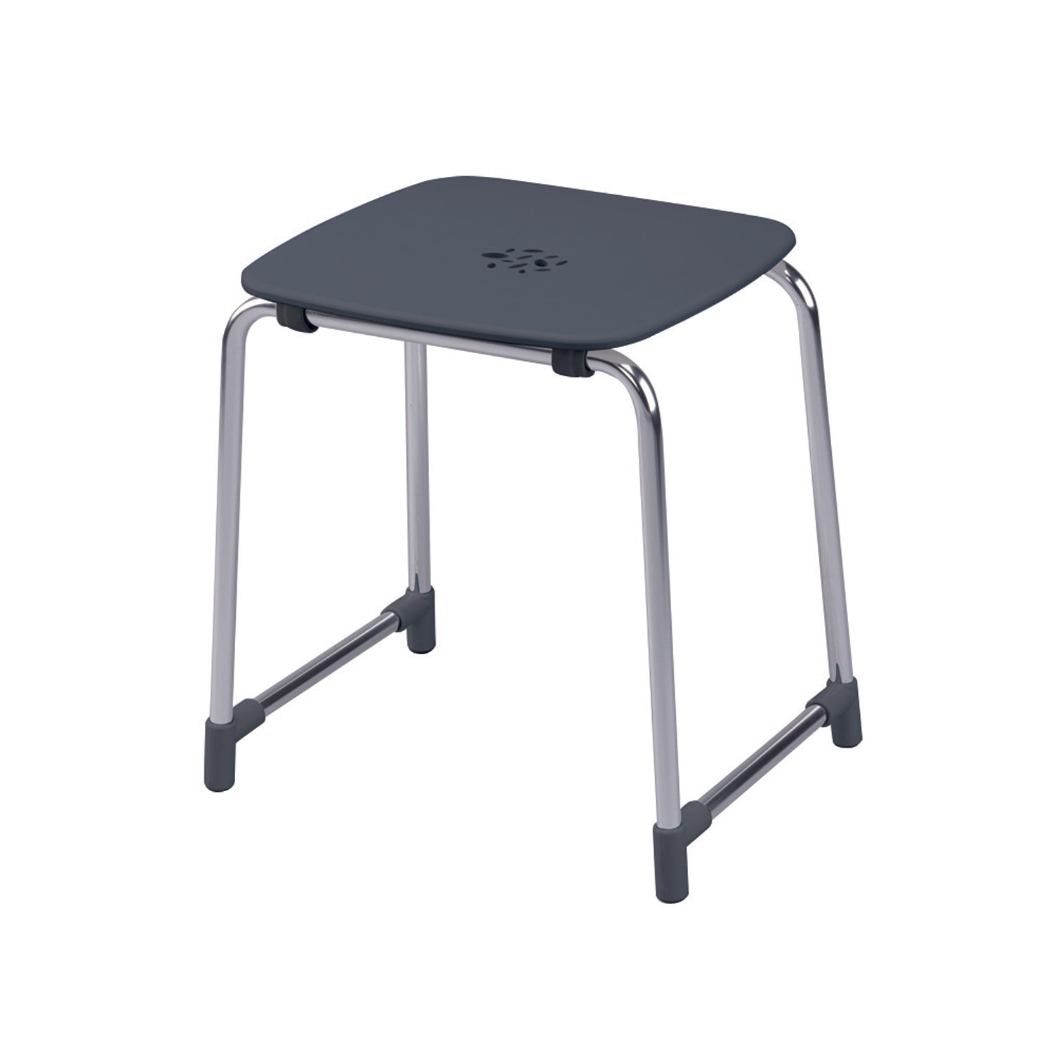 Sgabello Prima Classe di Gedy in Alluminio e ABS - Antracite/Cromato