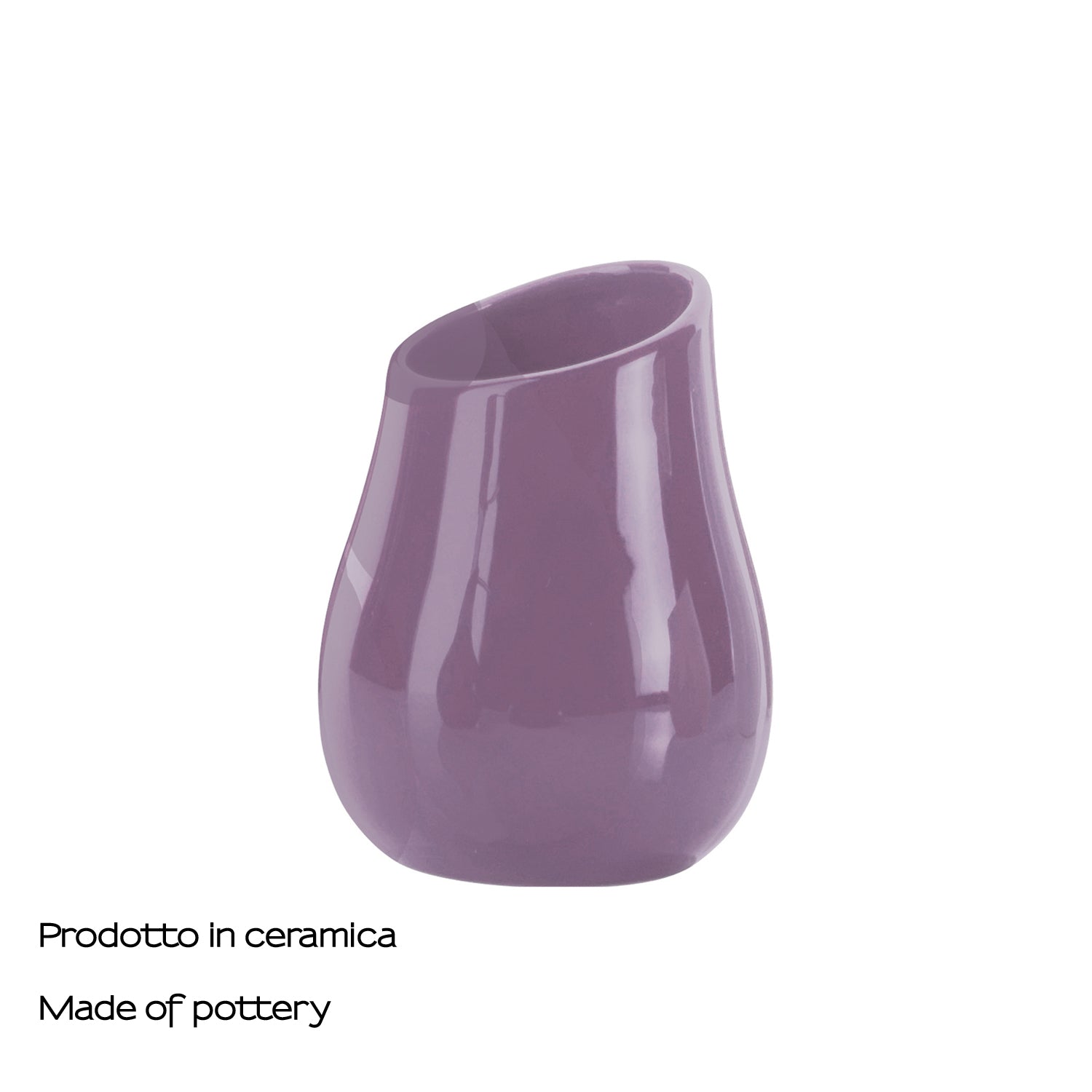  Portaspazzolini in ceramica Gedy modello Azalea - Lilla