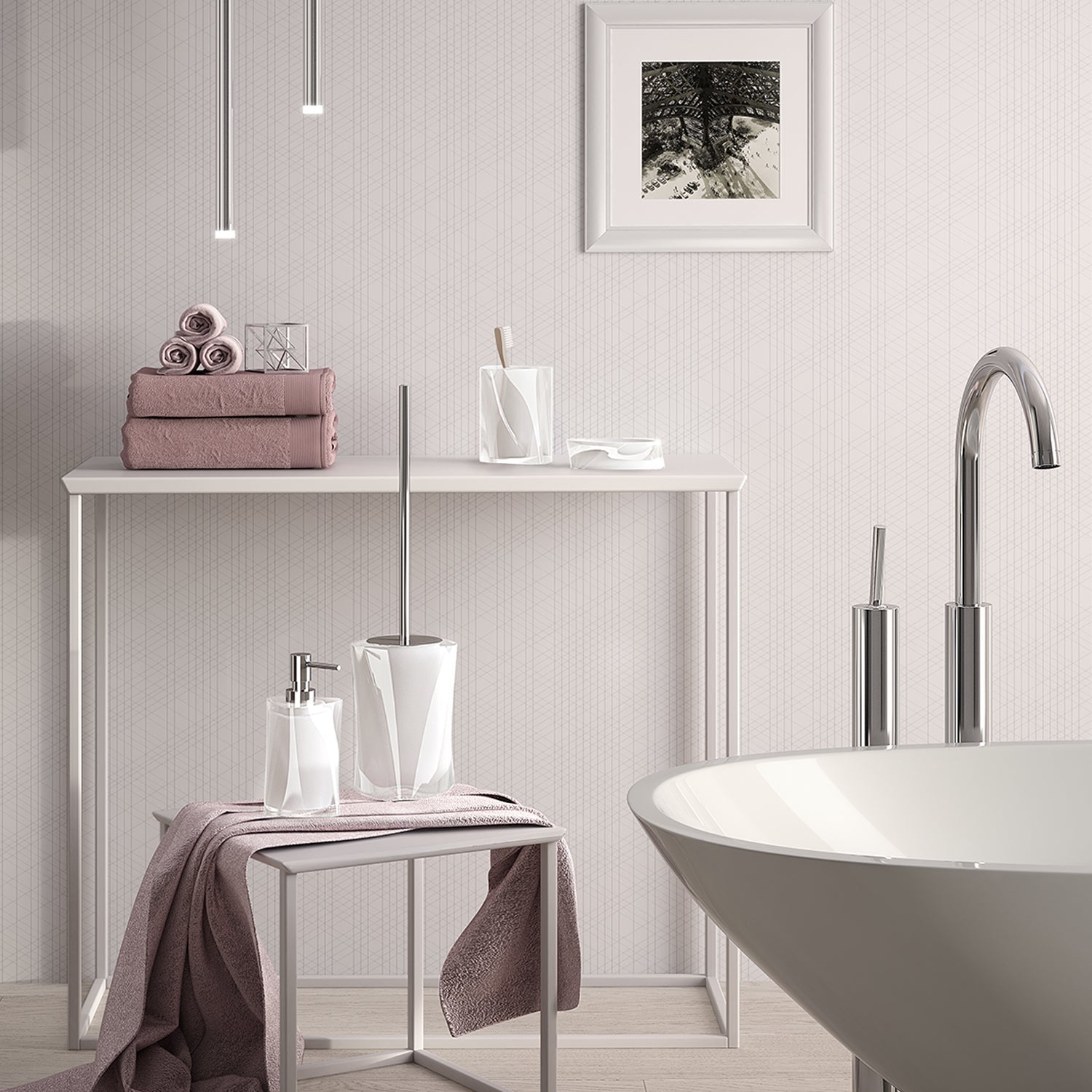 Scopino da appoggio con ciuffo in setole Gedy serie Twist - Bianco by CeramicStore | Lo specialista del tuo bagno