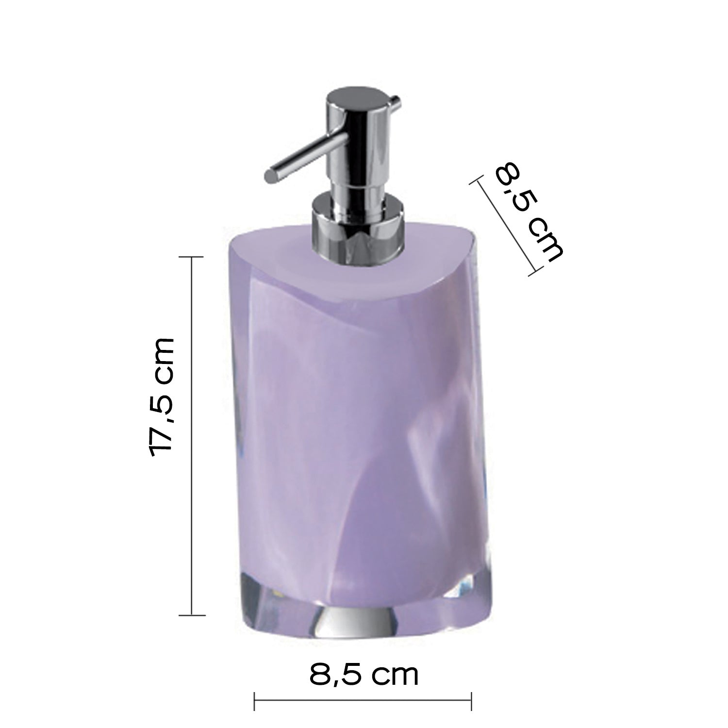  Dosasapone con erogatore in metallo Gedy serie Twist - Lilla