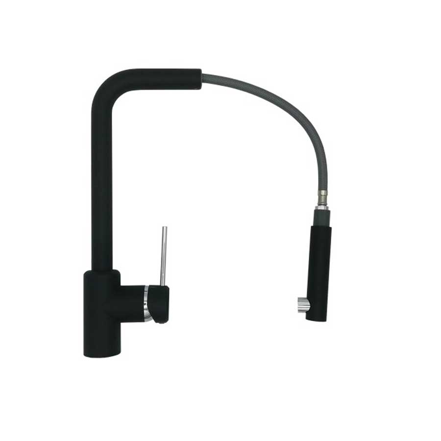 Rubinetti per lavello cucina  con doccino estraibile  nero opaco Modello India Argo Rubinetterie 9