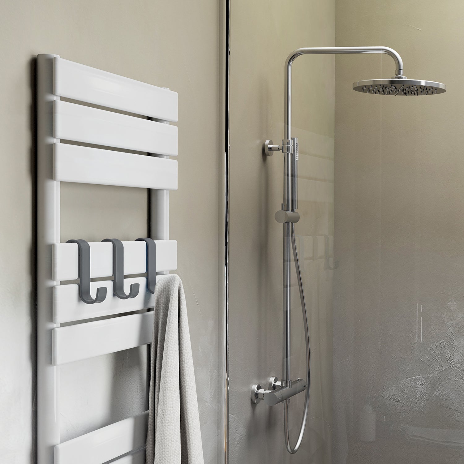  Appendiabiti per termoarredo modello Merlino - Grigio by CeramicStore | Lo specialista del tuo bagno