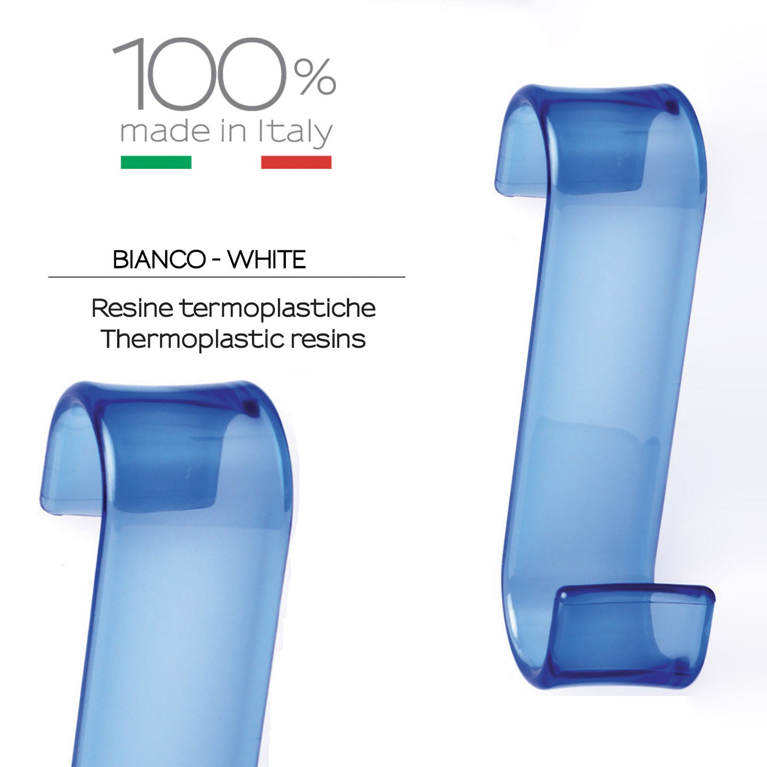  Appendiabiti per termoarredo modello Merlino - Blu trasparente by CeramicStore | Lo specialista del tuo bagno