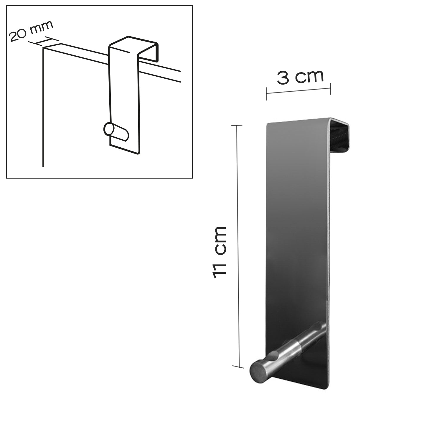  Appendiabiti Morgana singolo sopraporta da 20 mm - Cromato by CeramicStore | Lo specialista del tuo bagno