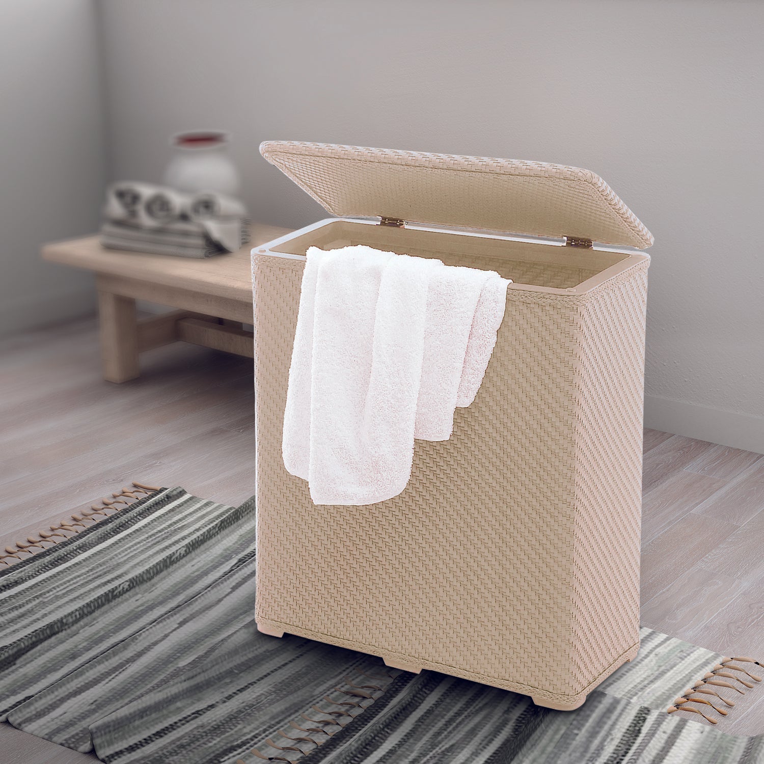  Cesto portabiancheria modello Ambrogio di Gedy - Beige by CeramicStore | Lo specialista del tuo bagno