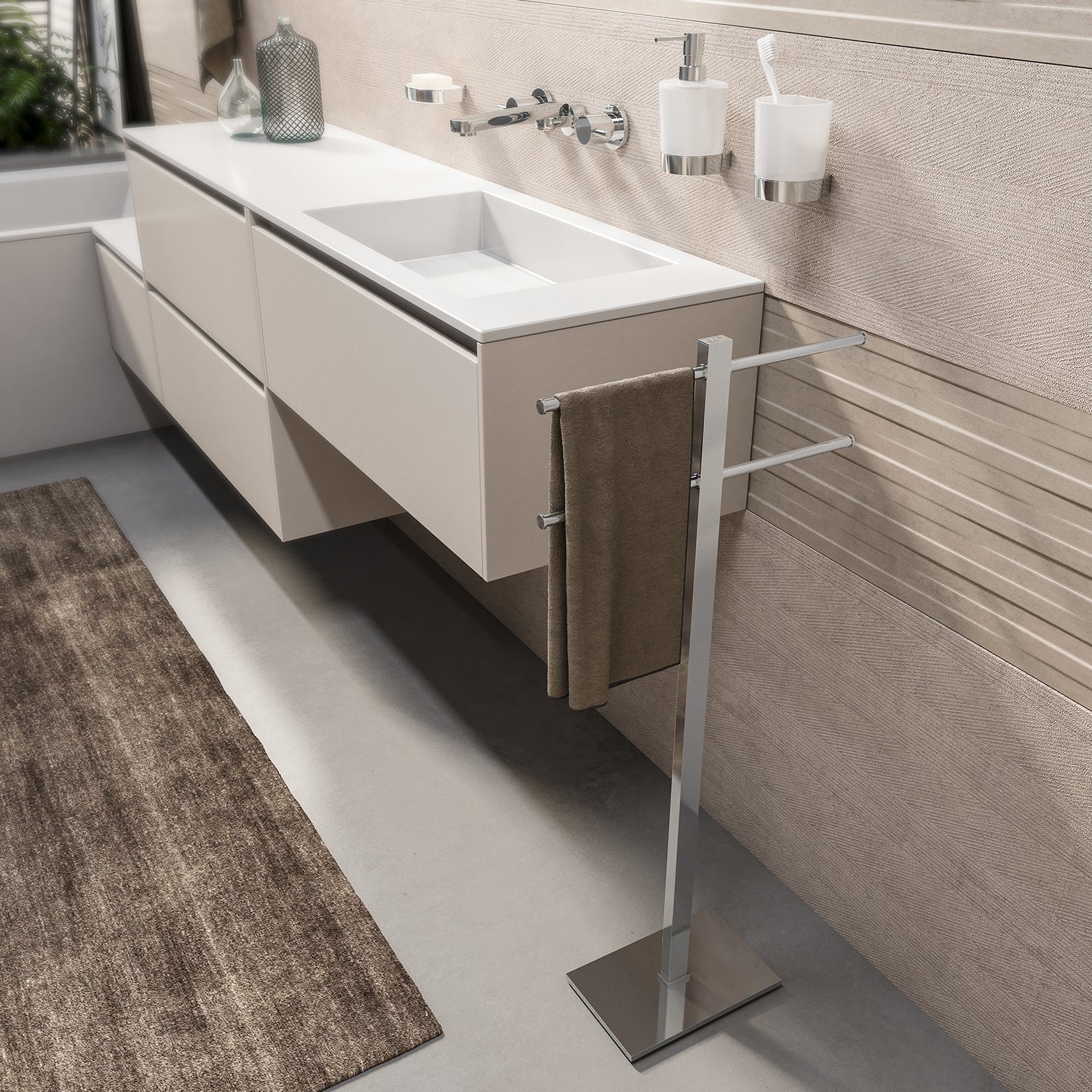  Piantana portasciugamani Gedy modello Tobia in Acciaio Inox - Cromato