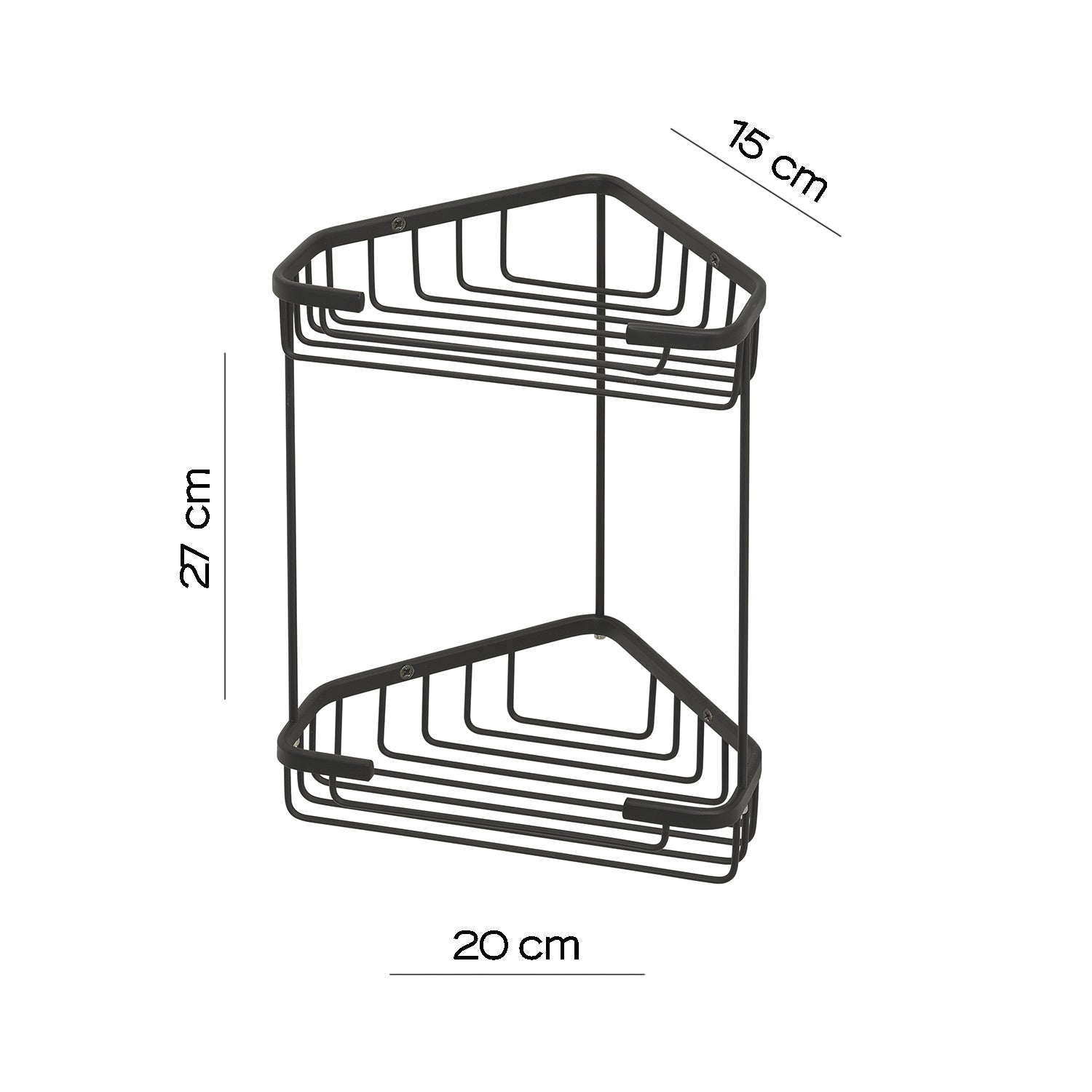  Portaoggetti doccia angolare a due ripiani modello Augustus di Gedy - Nero Matt by CeramicStore | Lo specialista del tuo bagno