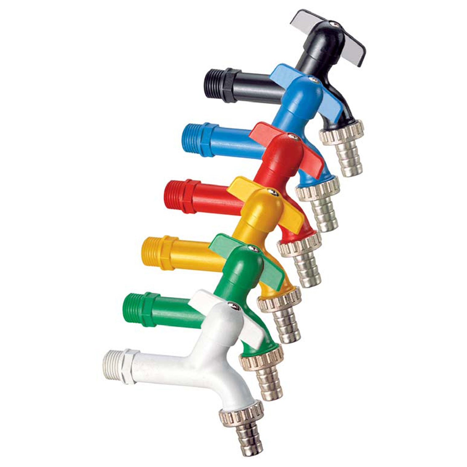 Rubinetto da esterno a farfalla con corpo in resina termoplastica 1/2" - Giallo