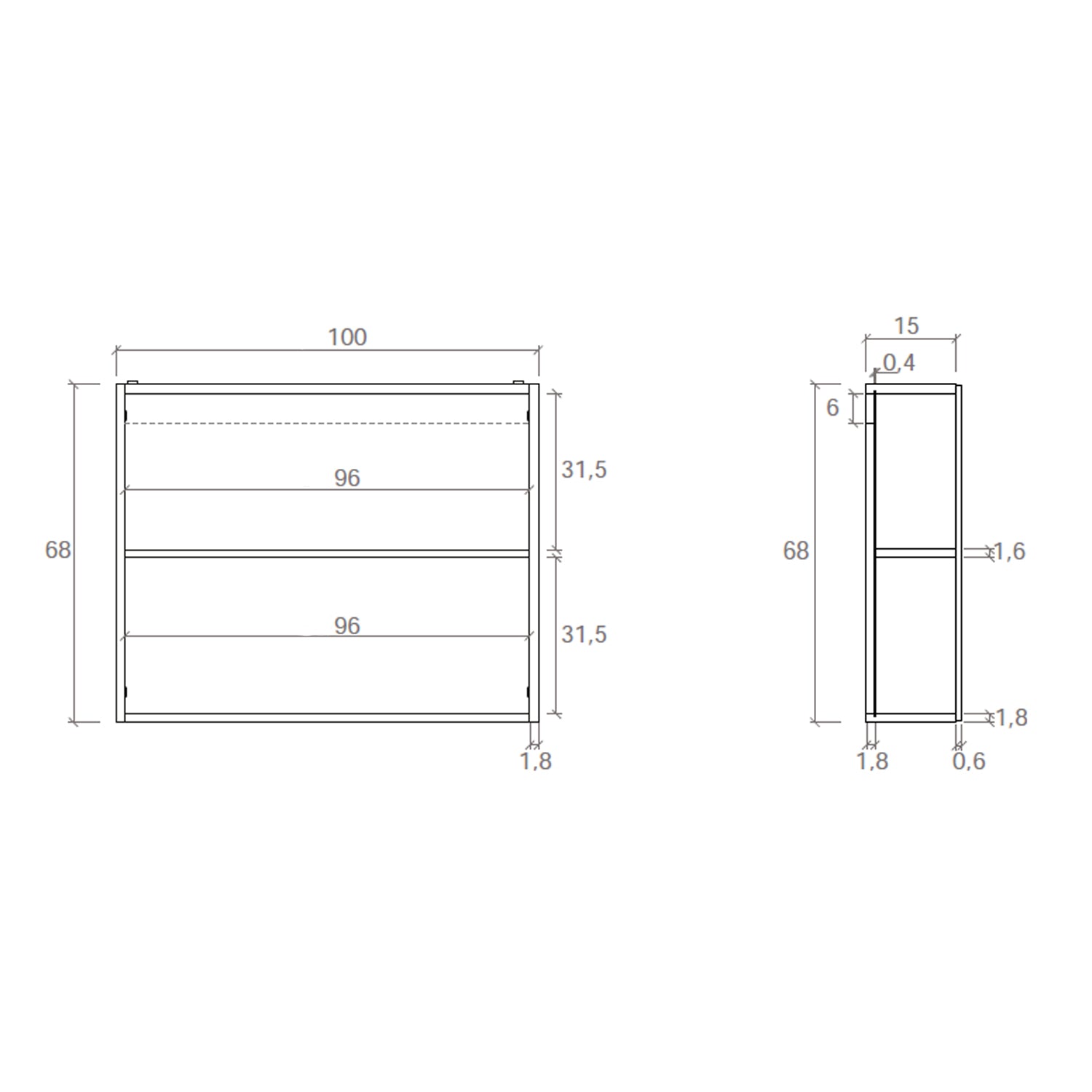  Specchio contenitore 100x15x68 cm con 2 ante Cubi&Co - Bianco lucido by CeramicStore | Lo specialista del tuo bagno