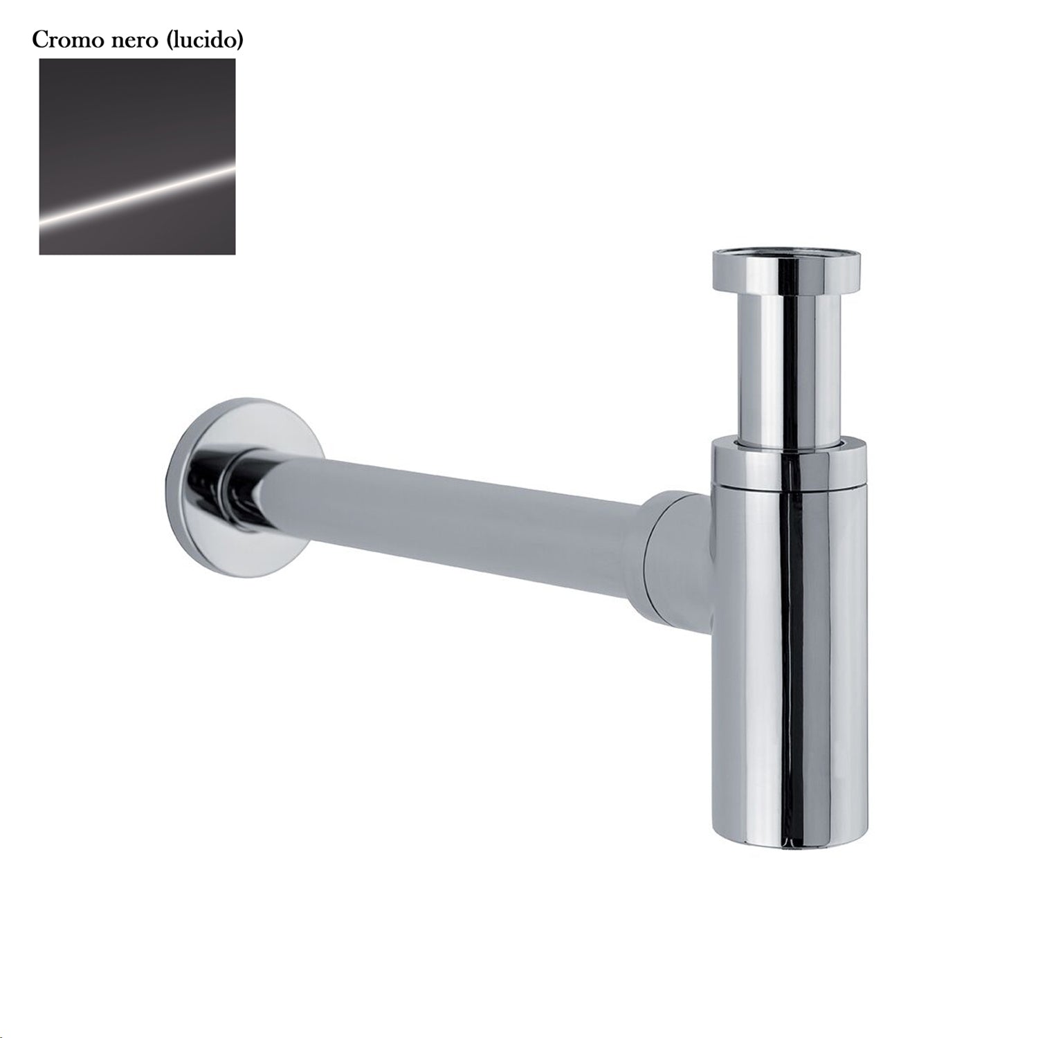 Sifone tondo da arredo in ottone cromo nero by CeramicStore | Lo specialista del tuo bagno