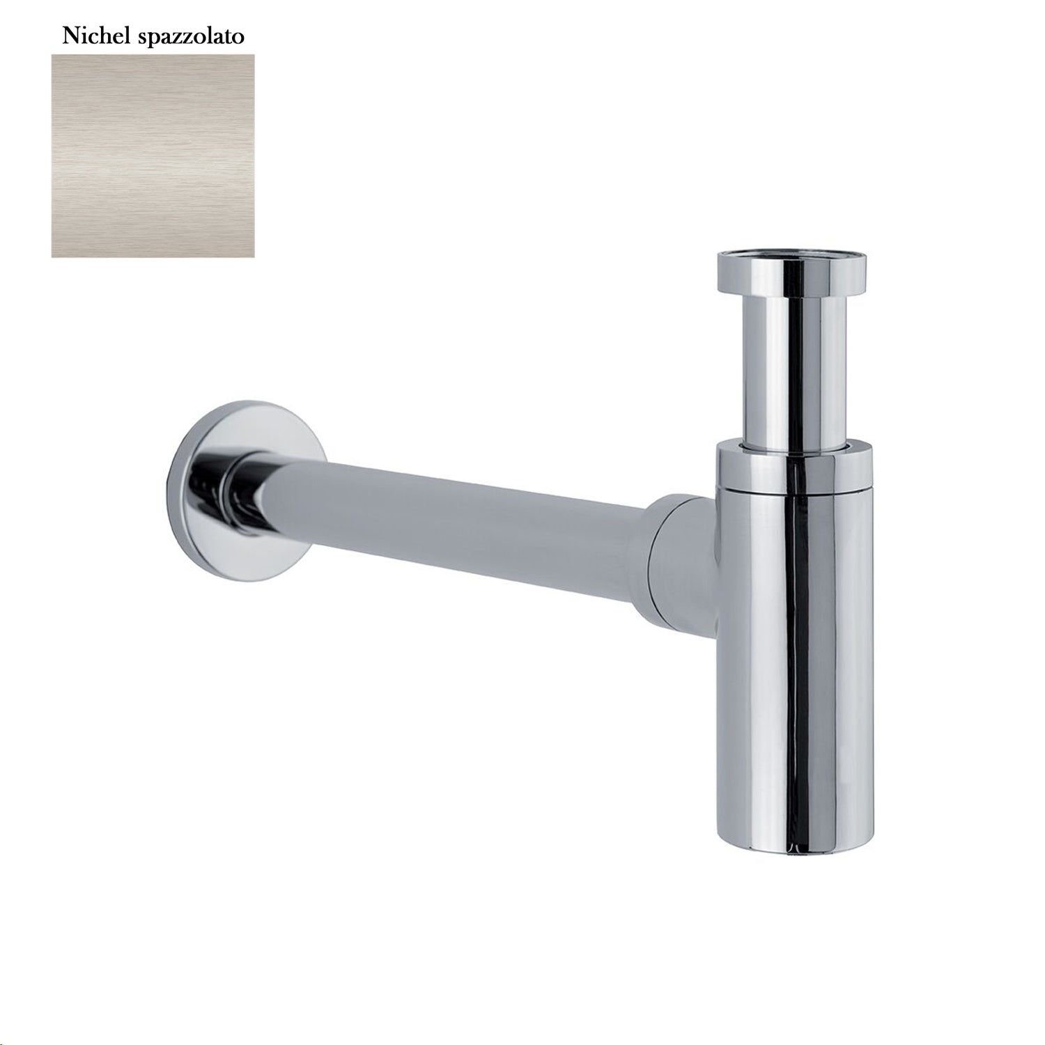 Sifone tondo da arredo in ottone nichel spazzolato by CeramicStore | Lo specialista del tuo bagno