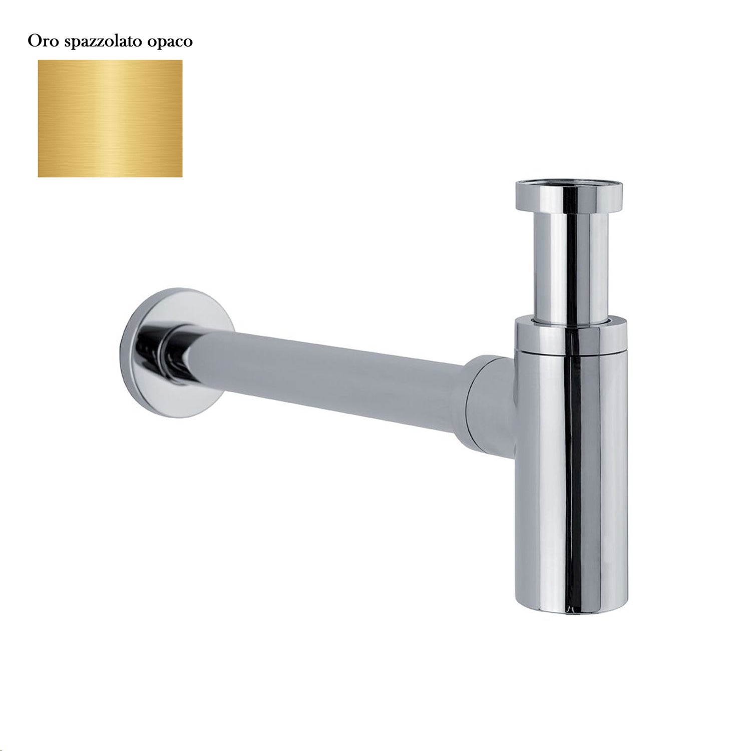 Sifone tondo da arredo in ottone oro spazzolato opaco by CeramicStore | Lo specialista del tuo bagno