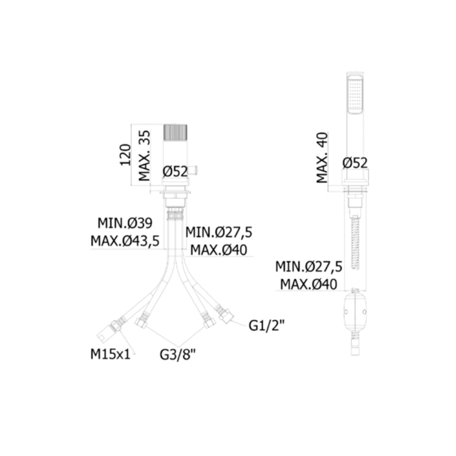  Miscelatore bordo vasca modello JO041LCR Paffoni senza bocca erogazione cromo by CeramicStore | Lo specialista del tuo bagno