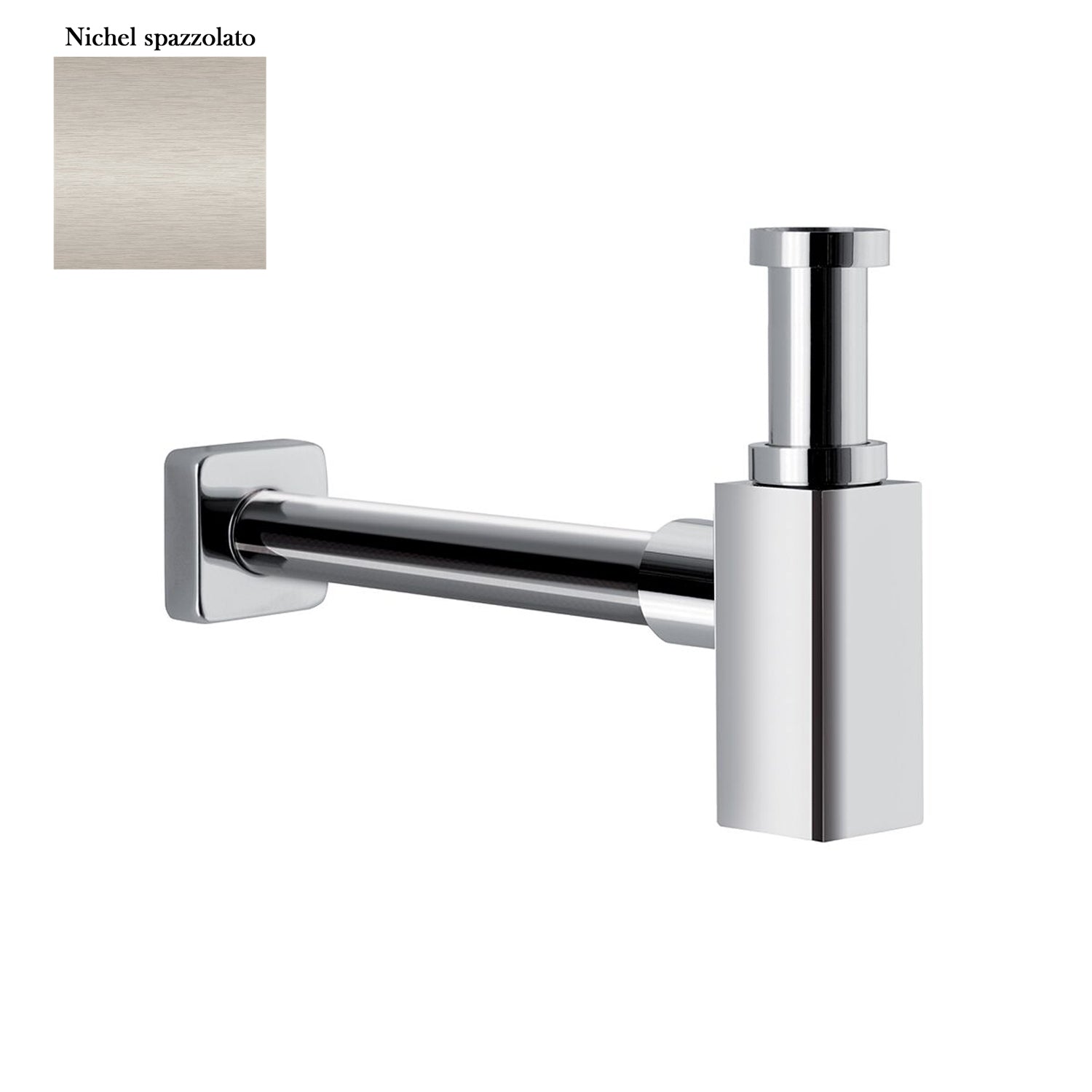 Sifone quadro da arredo in ottone nichel spazzolato by CeramicStore | Lo specialista del tuo bagno