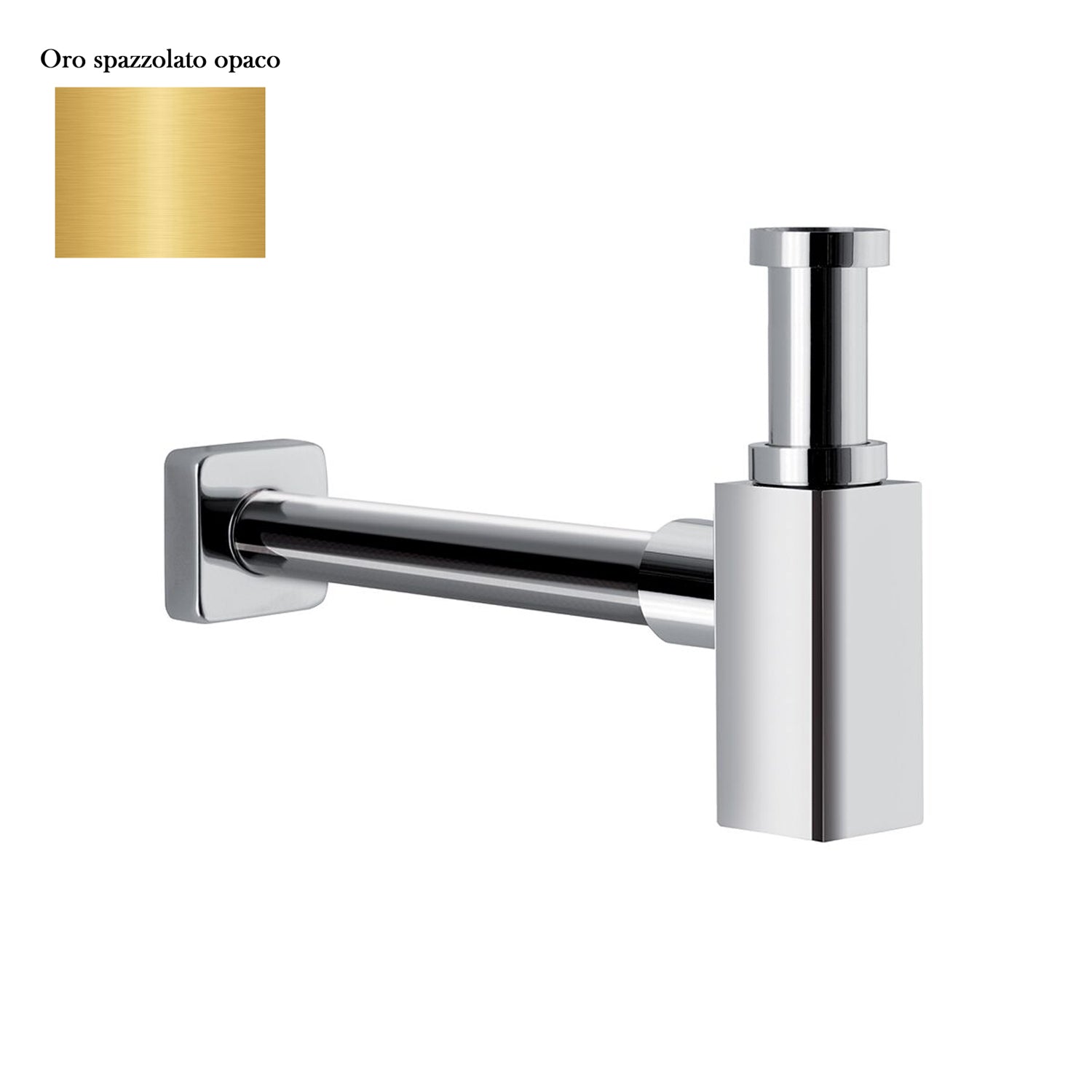 Sifone quadro da arredo in ottone oro spazzolato by CeramicStore | Lo specialista del tuo bagno