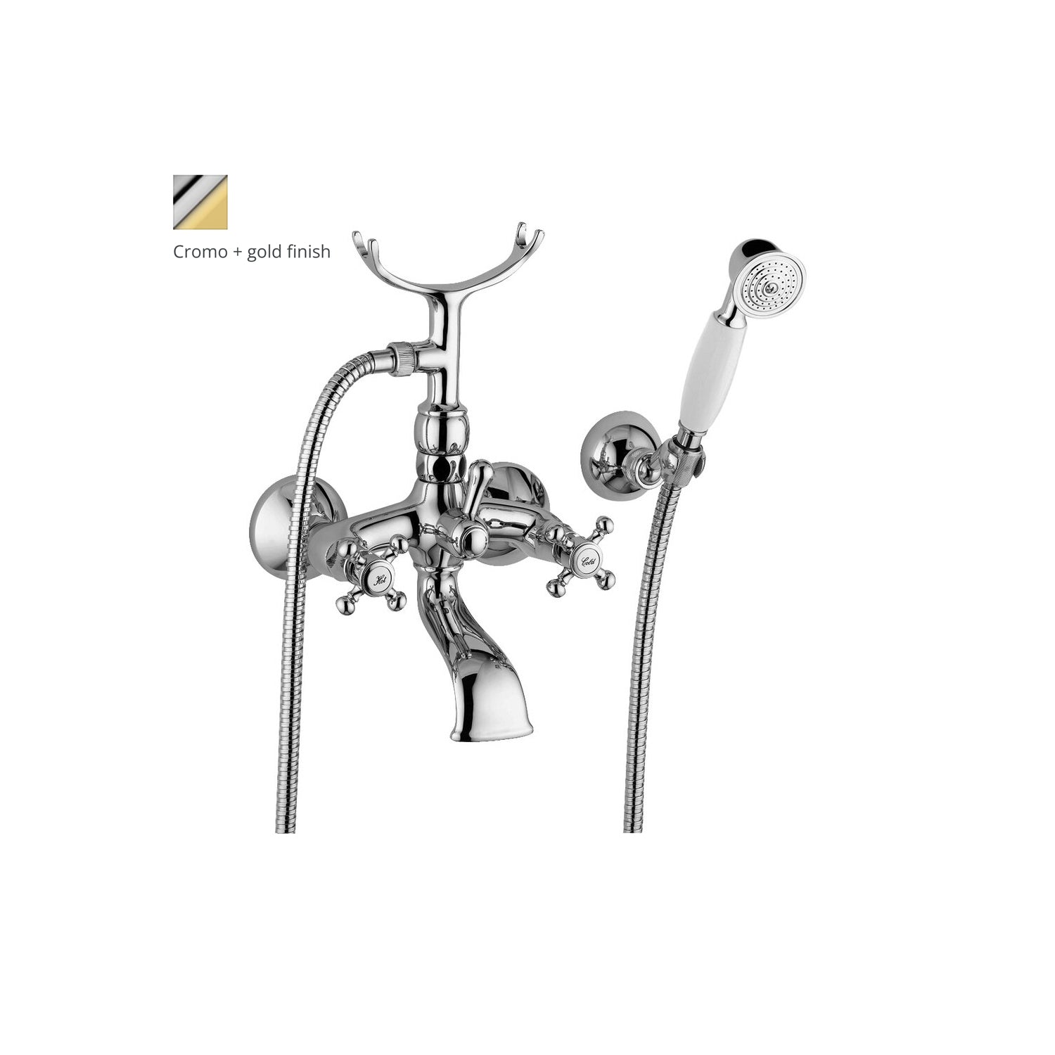 Gruppo vasca/doccia Retrà² con deviatore Paffoni serie Viola - Cromo/Gold finish by CeramicStore | Lo specialista del tuo bagno