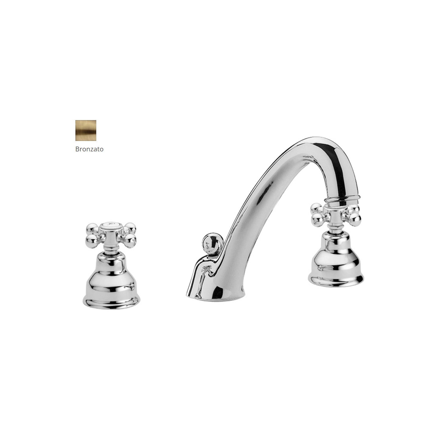 Batteria lavabo a 3 fori con scarico automatico Paffoni serie Viola - Bronzato by CeramicStore | Lo specialista del tuo bagno