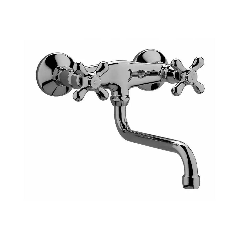 Gruppo lavello a doppia leva cucina a parete serie Iris modello IRV161CR Cromato Paffoni by CeramicStore | Lo specialista del tuo bagno