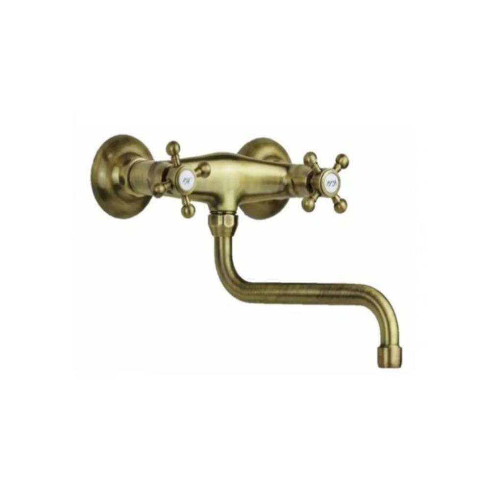 Gruppo lavello a doppia leva cucina a parete serie Iris modello IRV161BR Bronzo Paffoni by CeramicStore | Lo specialista del tuo bagno