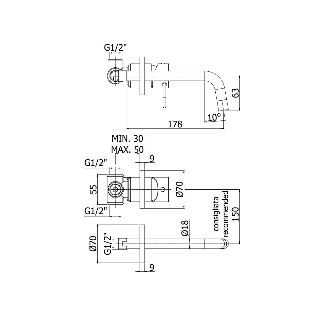  Miscelatore lavabo Incasso serie joker modello JK006CR70 Cromo Paffoni by CeramicStore | Lo specialista del tuo bagno