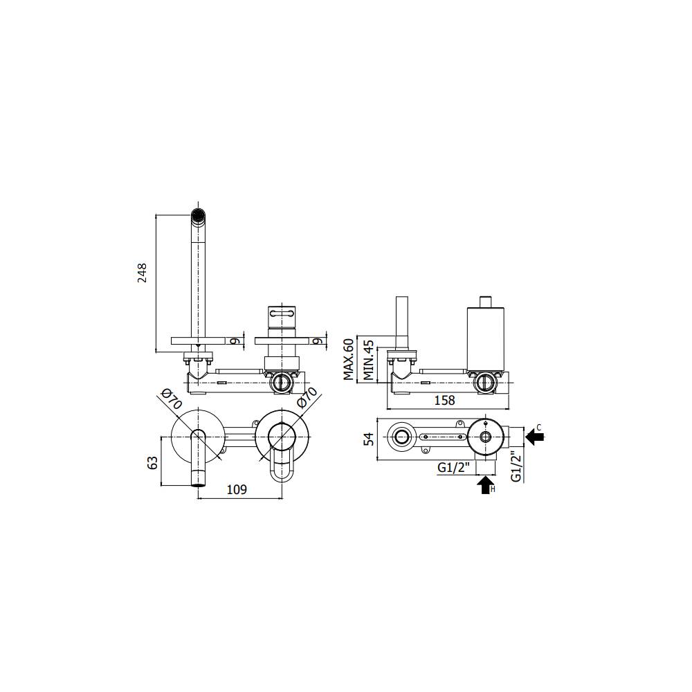  Miscelatore lavabo ad incasso serie Joker modello JK106CR70 cromato Paffoni by CeramicStore | Lo specialista del tuo bagno