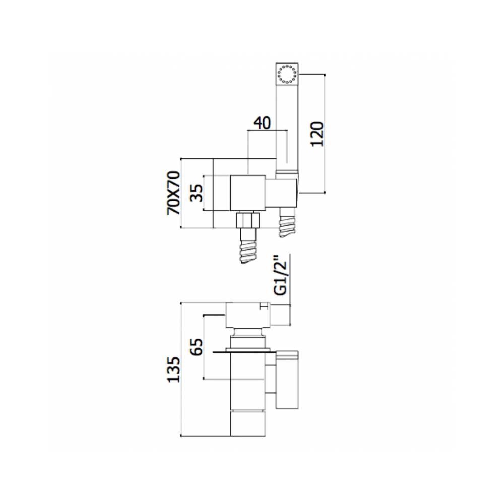  Set bidet con doccetta serie Tweet Square mix modello ZDUP112NO colore nero opaco Paffoni by CeramicStore | Lo specialista del tuo bagno