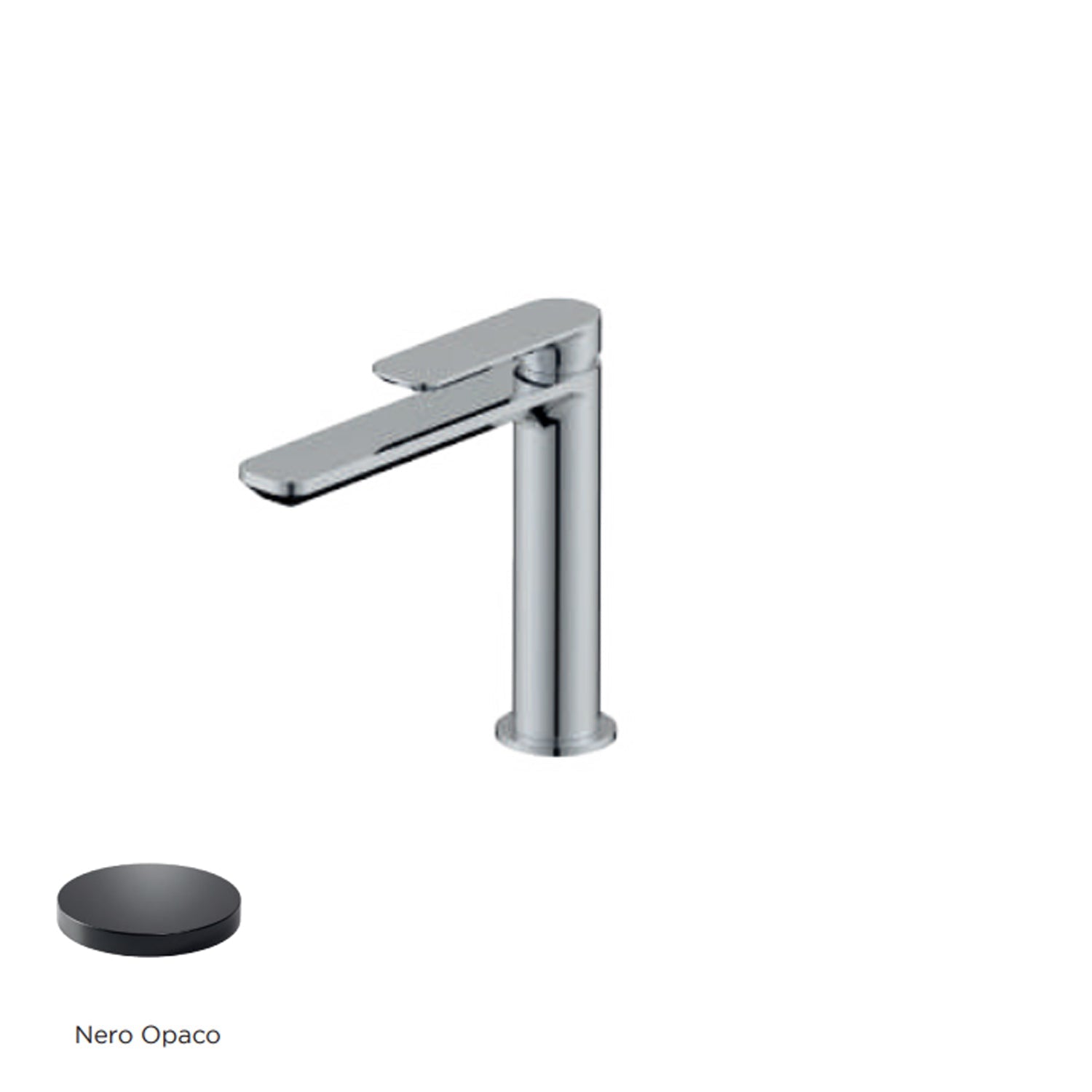 Miscelatore monocomando lavabo bocca lunga RubiFlux serie Azzurro - Nero Opaco by CeramicStore | Lo specialista del tuo bagno