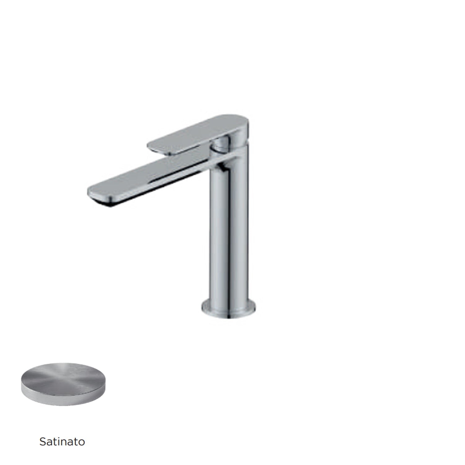 Miscelatore monocomando lavabo bocca lunga RubiFlux serie Azzurro - Satinato by CeramicStore | Lo specialista del tuo bagno