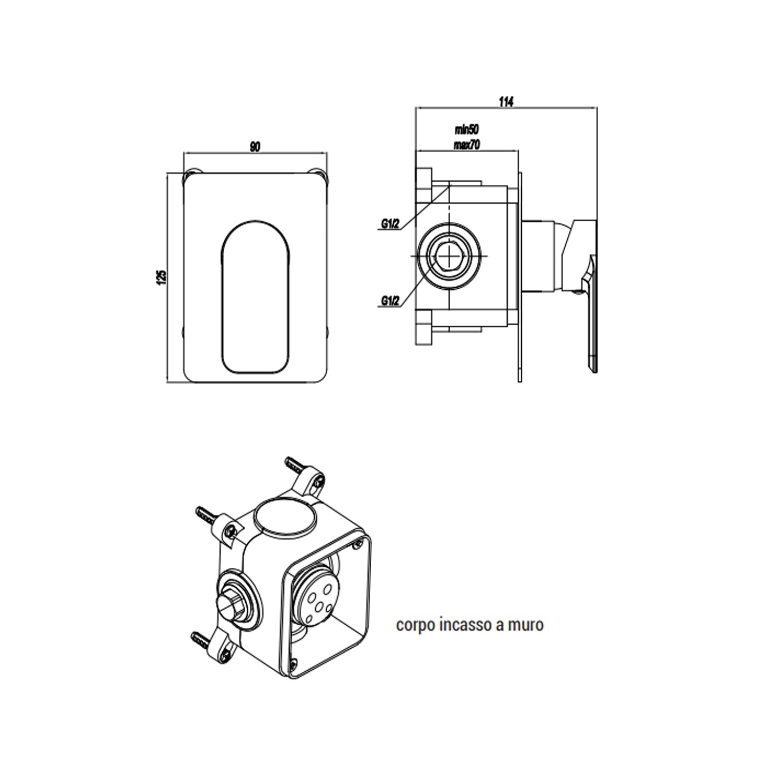  Miscelatore monocomando incasso per doccia RubiFlux serie Azzurro - Cromo by CeramicStore | Lo specialista del tuo bagno