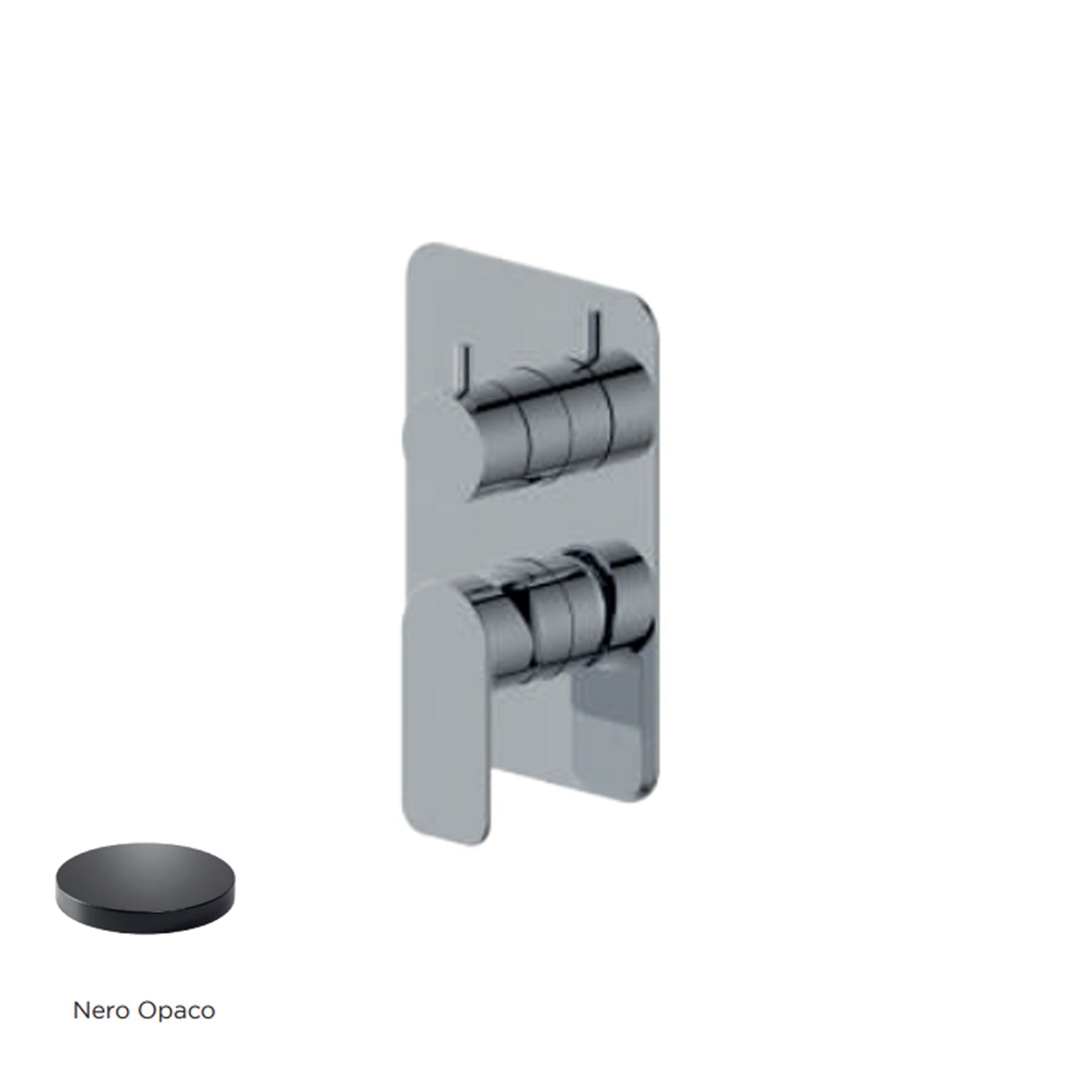 Miscelatore monocomando da incasso per doccia con deviatore RubiFlux serie Azzurro - Nero Opaco by CeramicStore | Lo specialista del tuo bagno