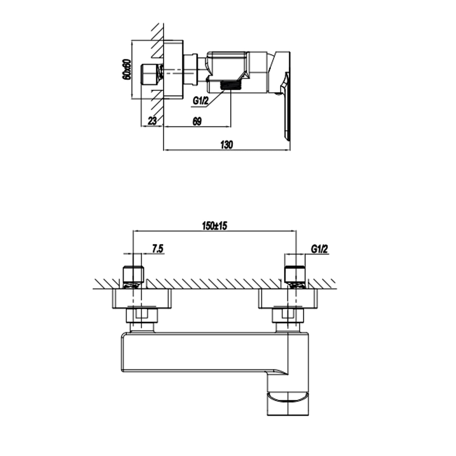  Miscelatore monocomando esterno per doccia RubiFlux serie Azzurro - Cromo by CeramicStore | Lo specialista del tuo bagno
