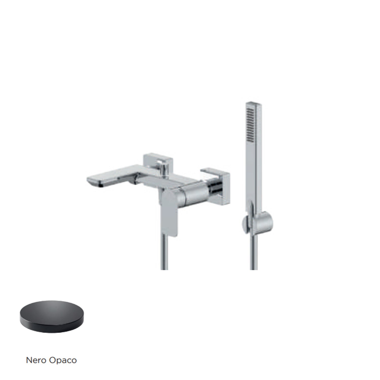 Miscelatore monocomando esterno per vasca con kit doccino RubiFlux serie Azzurro - Nero Opaco by CeramicStore | Lo specialista del tuo bagno