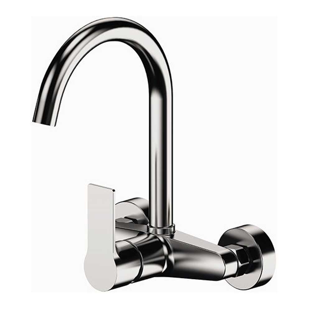 Miscelatore monocomando a muro per lavello con leva frontale e bocca alta a "U" girevole collezione Energy di Remer Rubinetterie by CeramicStore | Lo specialista del tuo bagno