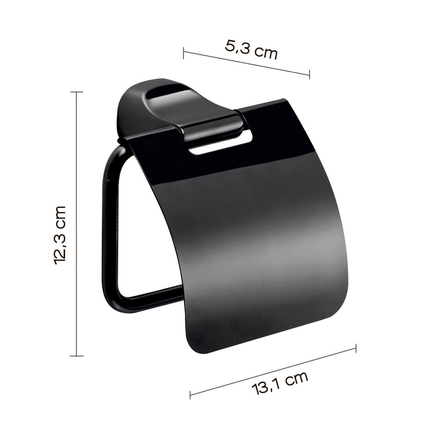  Portarotolo coperto a parete in Acciaio Inox Gedy serie Stelvio - Nero Matt