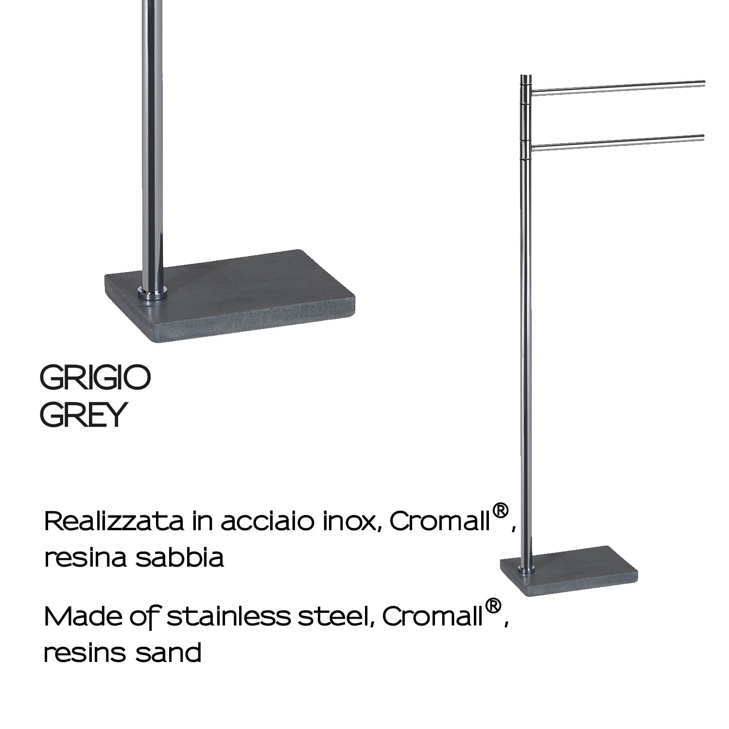  Piantana portasciugamani in Acciaio Inox Gedy serie Trilly - Grigio