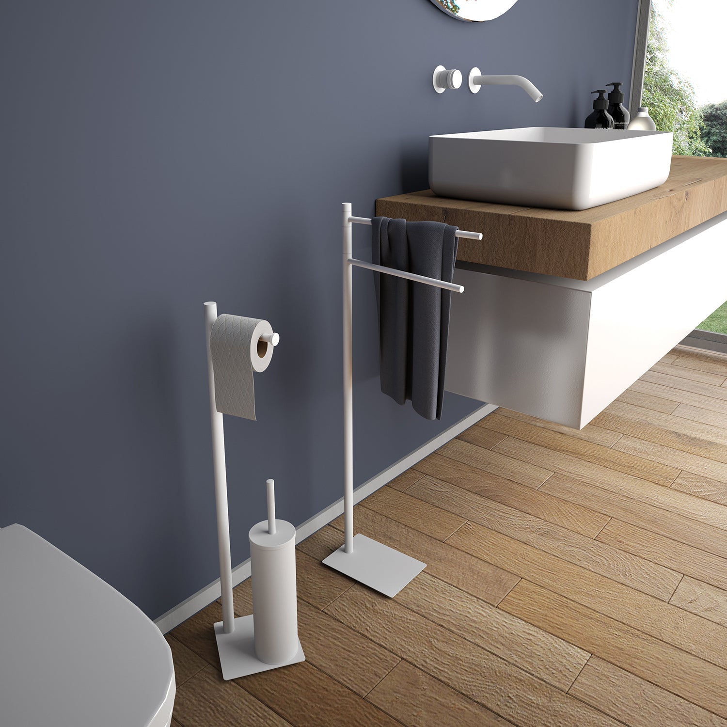  Piantana portasciugamani in Acciaio Inox Gedy serie Trilly - Bianco