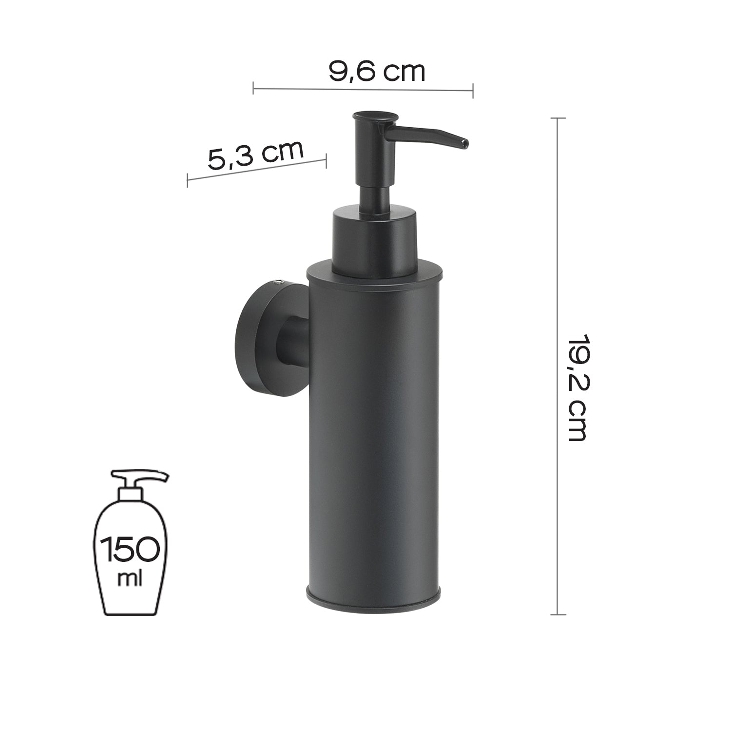  Dosasapone tondo modello Seal di Gedy in Acciaio Inox AISI 304 - Nero Matt by CeramicStore | Lo specialista del tuo bagno