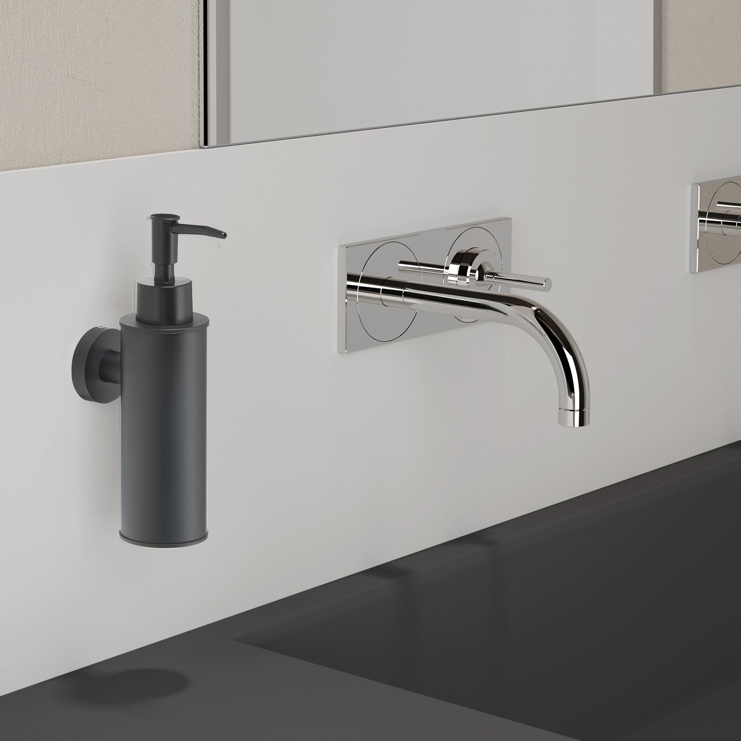  Dosasapone tondo modello Seal di Gedy in Acciaio Inox AISI 304 - Nero Matt by CeramicStore | Lo specialista del tuo bagno
