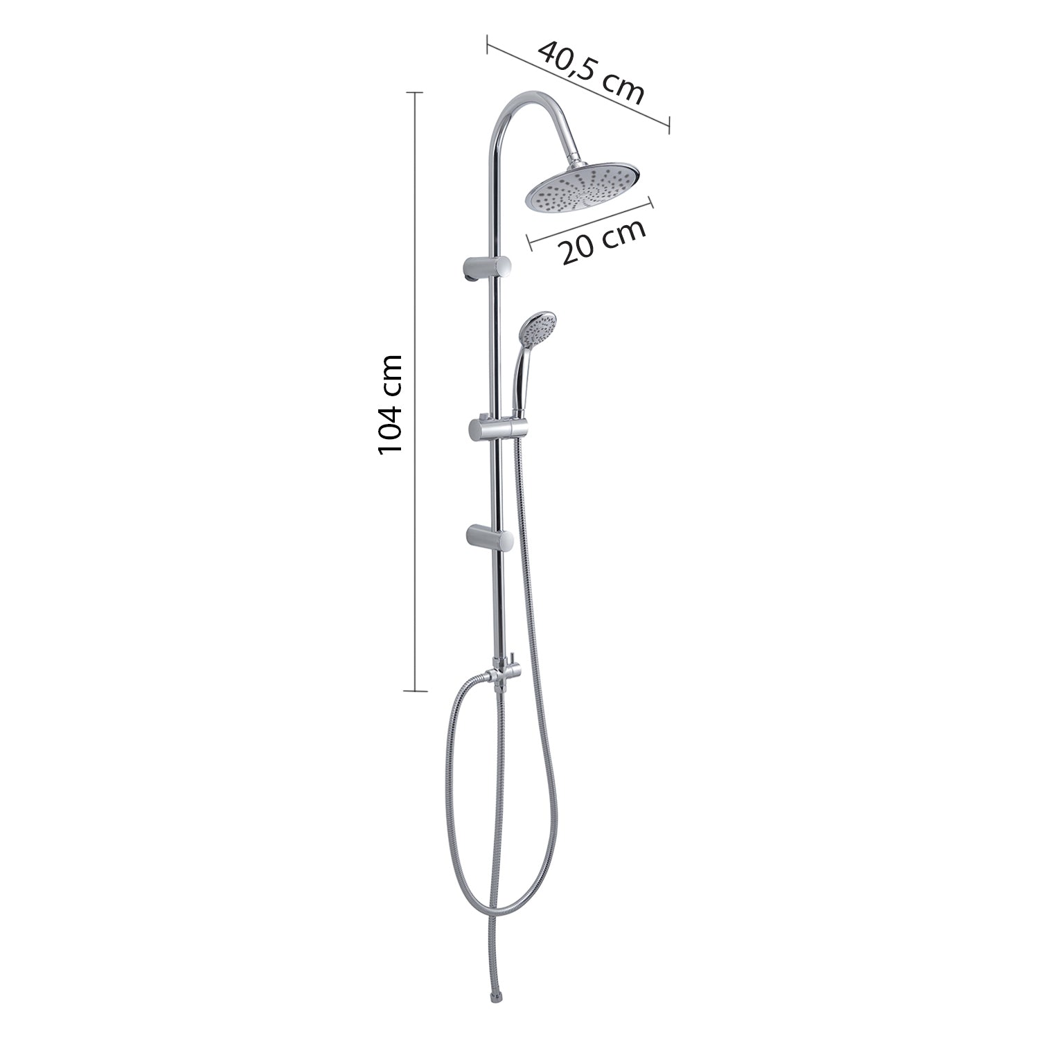  Colonna doccia regolabile con soffione tondo