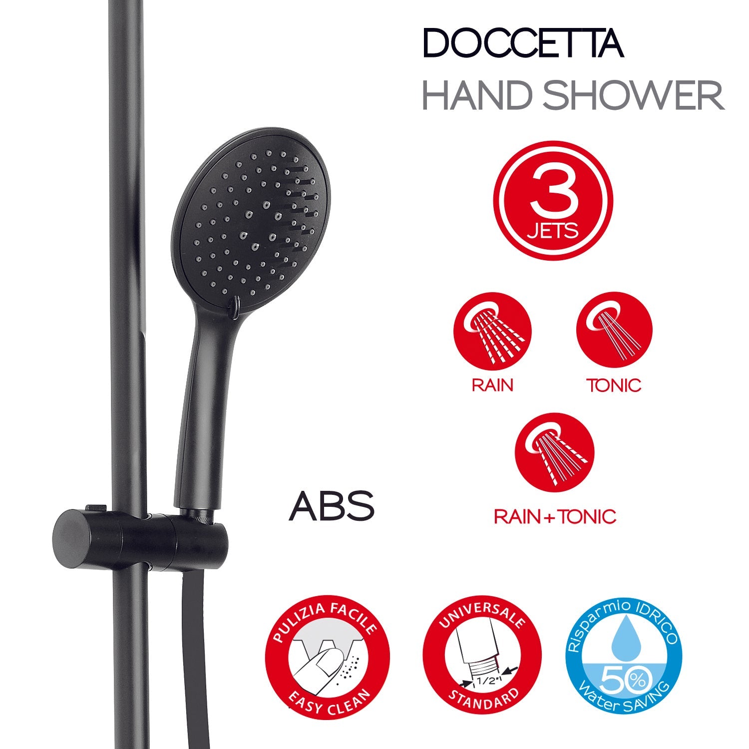  con soffione e doccetta serie Star Mix 03 by Gedy - Nero matt by CeramicStore | Lo specialista del tuo bagno