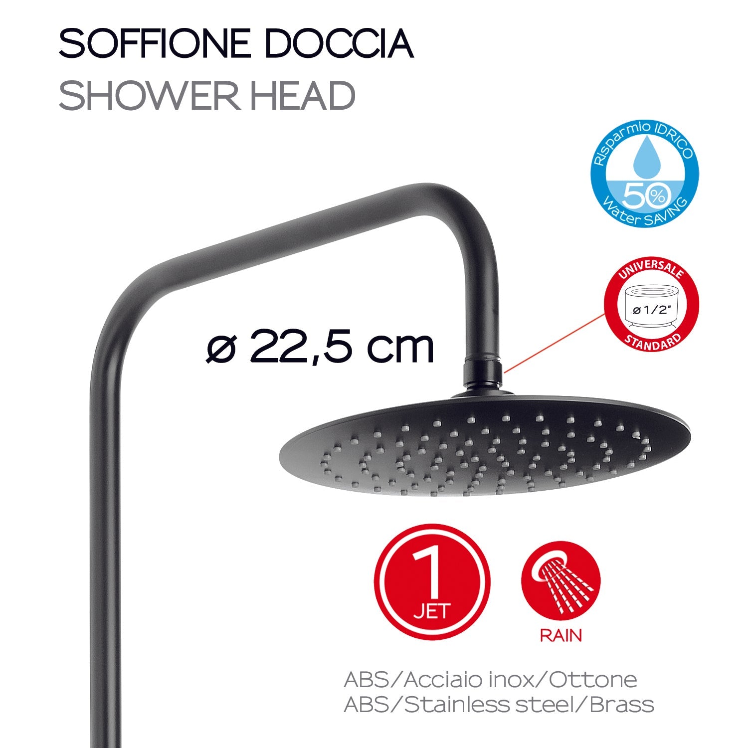  con soffione e doccetta serie Star Mix 03 by Gedy - Nero matt by CeramicStore | Lo specialista del tuo bagno