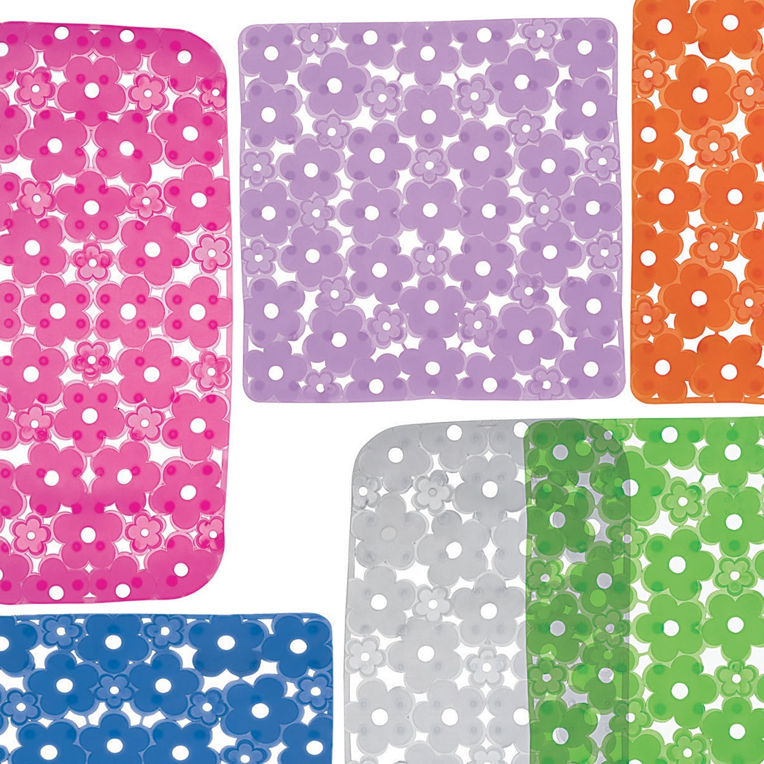  Tappeto antiscivolo doccia 53x53 in PVC modello Margherita di Gedy - Azzurro by CeramicStore | Lo specialista del tuo bagno