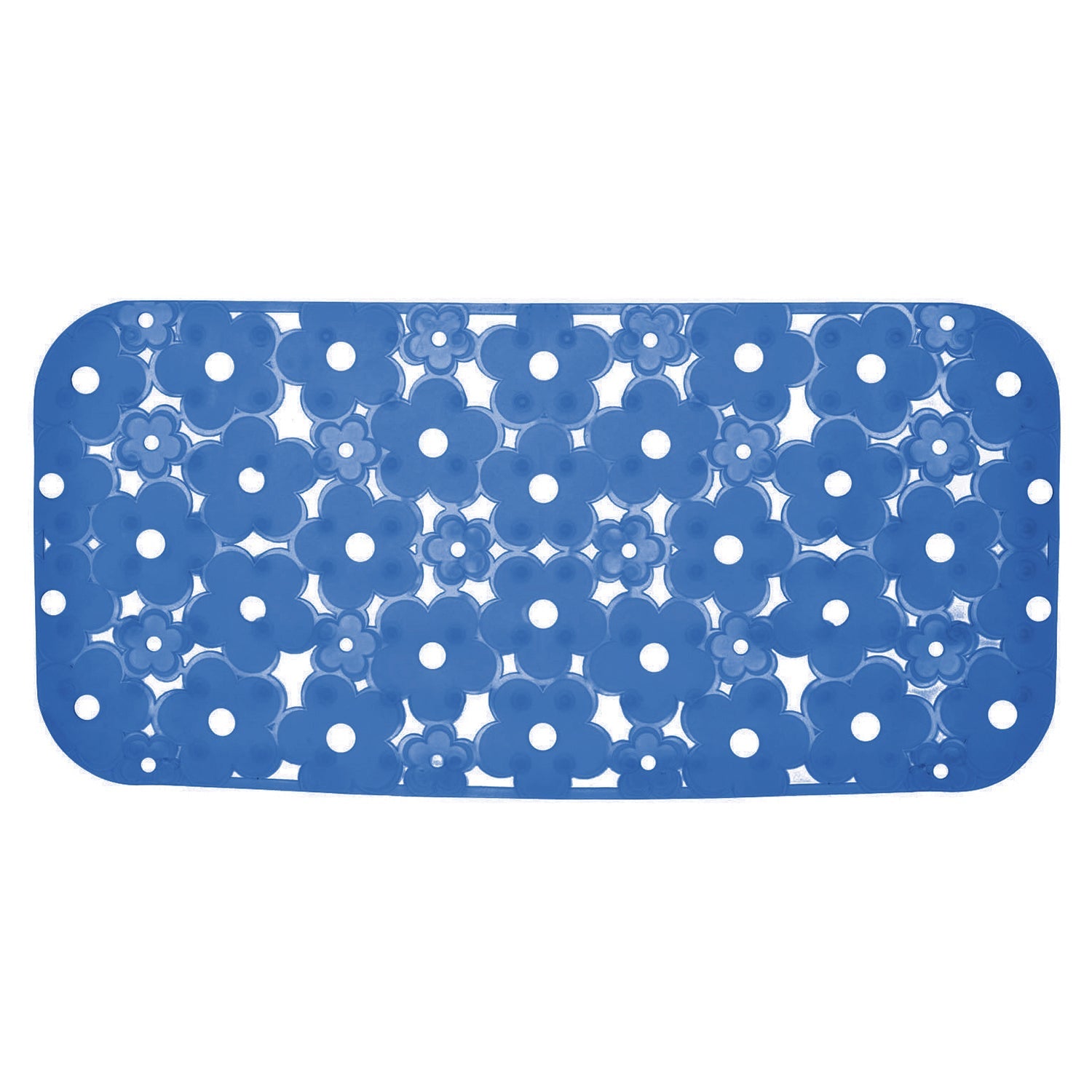 Tappeto antiscivolo vasca 73x35 in PVC modello Margherita di Gedy - Azzurro by CeramicStore | Lo specialista del tuo bagno